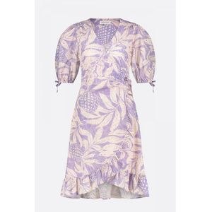Fabienne Chapot overslagjurk Marley Dress met bladprint lila/roze