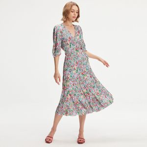 Liberty print wrap jurk