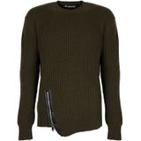 Les Hommes - Simple Framelon - Trui - Groen - Merinowol