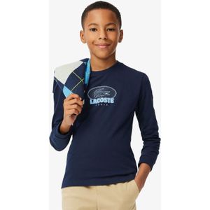 Lacoste - Juniors - T-shirt - Navy - Zware Katoenen Badge Print