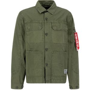 Alpha Industries - Color Block Overshirt - Jack - Katoen - Groen/Zwart
