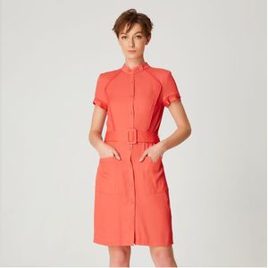 Gestructureerde korte shirt-jurk