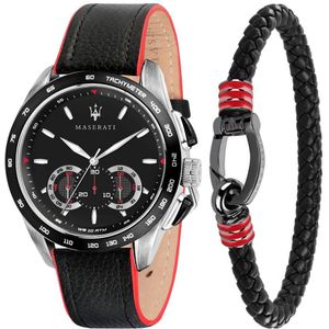 Maserati Horloge Traguardo Cadeauset Zwart
