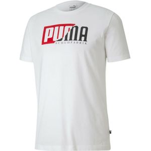 Puma - Flock Grafisch T-shirt - Wit - Heren