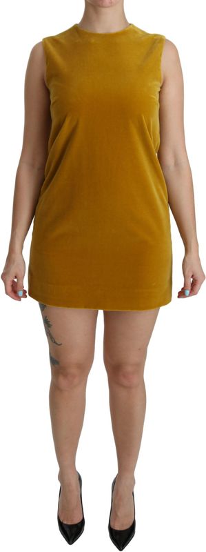 Dolce & Gabbana - Shift Mini - Jurk - Geel - Mouwloos