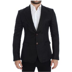 Dolce & Gabbana Men's Zwart zijden slim fit blazer