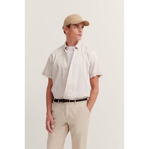 Overhemden - 60/Taupe - 100% Katoen - Knopen Sluiting - Button-downkraag