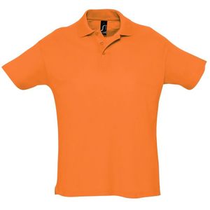SOLS Heren Zomer II Pique Poloshirt Met Korte Mouwen (Oranje) - Maat S