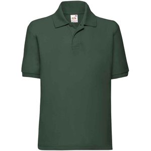Fruit of the Loom Kinderen /Kinder Poly/ Katoen Piqué-Poloshirt Voor Kinderen. (Fles groen)