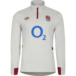 Umbro Heren 23/24 Engeland Rugby Midlayer (Mistige Dauw/Metaal/Tibetaans Rood) - Maat 2XL