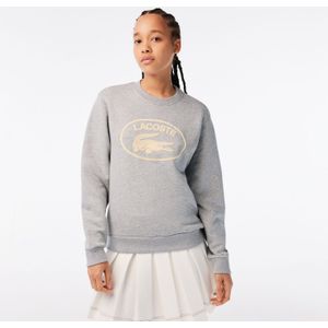 Lacoste - Loose Fit Organic Cotton Fleece Sweatshirt - Grijs - Dames