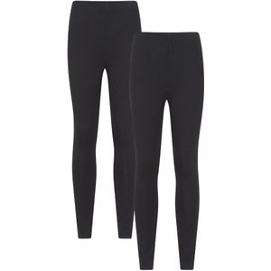 Mountain Warehouse Dames/Dames Legging Katoenmix (Set van 2) (Jet Zwart)