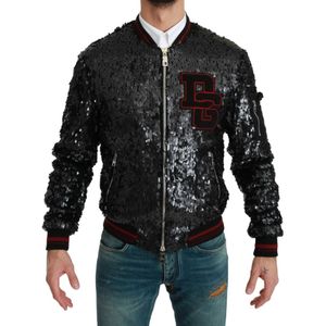 Dolce & Gabbana Mannen Zwart Sequined Bomberjasje