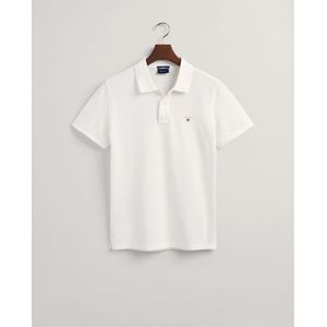 Men's Gant Original Slim Fit Pique Polo Shirt In White - Maat S