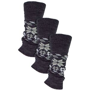3 paar multiverpakking beenwarmers voor dames | Sock Snob | Geribbelde stijl stevige beenwarmers jaren 80 - Koolcool (Fairisle)