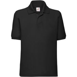 Fruit of the Loom Kinder/Kids Piqué Poloshirt met Korte Mouwen (Zwart)
