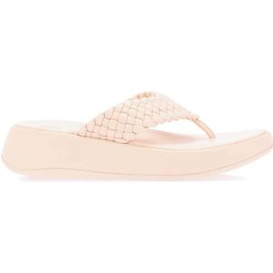 Fitflop F-Mode Leather Flatform Toe-Post Sandals In Rose - Dames - Maat 40.5