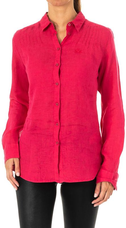 La Martina - Blouse - Roze - Linnen
