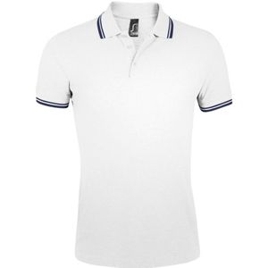 SOLS Herenpraktijk getipt Pique korte mouw Poloshirt (Wit/Zwaar)