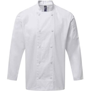 Premier Heren Coolchecker Chef Jacket met lange mouwen (Wit)
