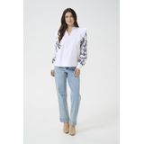 Cream - Blouse 'Alice' - Zwart/Wit - Klassieke Blouse - Lange Mouw