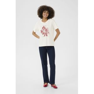 T-shirt Baggy fit Spring Gardenia/Red Floral white red
