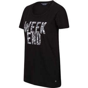 Vrouwen Regatta Filandra VII Lichtgewicht Grafisch T-shirt in Zwart