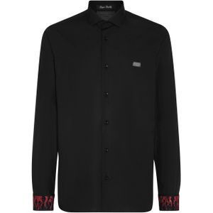 Philipp Plein - Sugar Daddy Flame - Overhemd - Zwart - Katoen Poplin