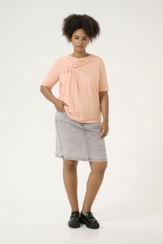 KAFFE - CURVE - T-shirt - Abrikoos - Normale Pasvorm