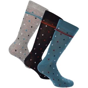 Ben Sherman Heren Gespikkelde Crew Sokken (Set van 3) (Marine/groen/taling)