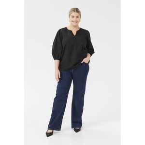 Blouse met lange mouwen Regular fit Black