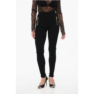 Gebreide legging met ritsdetail in zwart