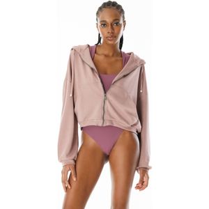 Sweat-shirt à capuche zippé en tissu modal doux et soyeux