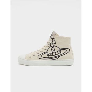 Women's Vivienne Westwood Canvas Plimsole High Top Trainers In Sand - Maat 37