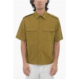 Overhemd - Groen - Korte Mouwen - Dubbele Borstzak - Losse Pasvorm