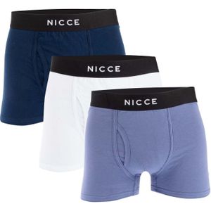 Nicce Heren Hikari Boxershorts (Set van 3) (Blauw/Zeeblauw/Wit)