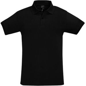 SOLS Heren Perfect Pique Korte Mouw Poloshirt (Zwart) - Maat XL
