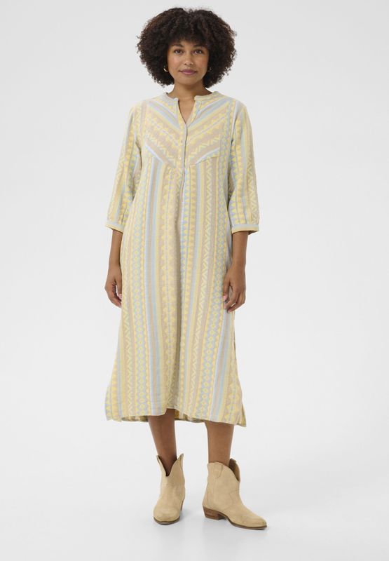 Jurk Straight fit Truffet jaquard beige