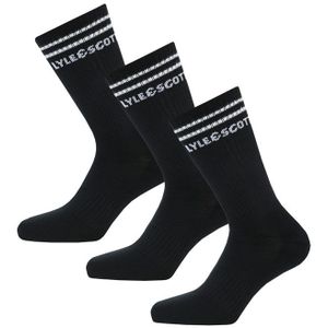 Lyle and Scott Walter herensokken, set van 3, in zwart