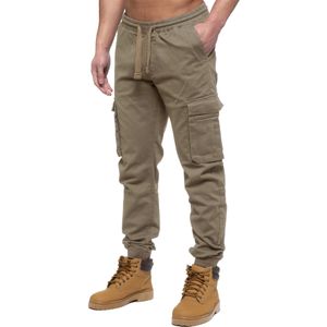 Enzo | Cargo-joggerjeans voor heren - Beige