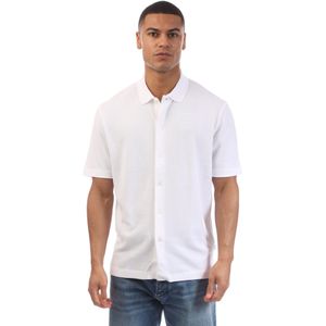 Heren Boss C-Palladio 120 Wafel Katoenen Overhemd in Wit