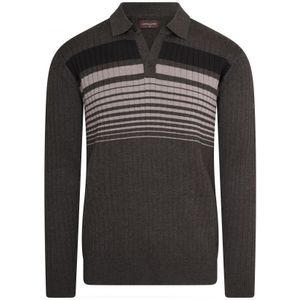 Cappuccino Italia Polo LS L/S Knit Polo Grijs - Maat M