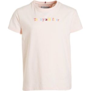 Tommy Hilfiger T-shirt Met Logo Lichtroze - Maat 10J / 140cm