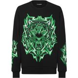 Plein Sport - Sweatshirt Tiger - Fleece Sweater - Zwart - Ronde Hals