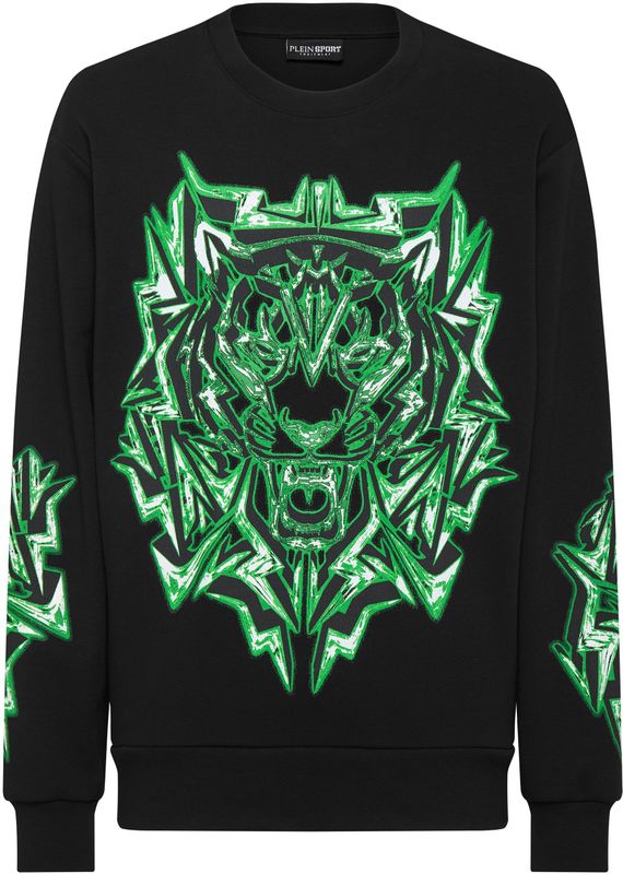 Plein Sport - Sweatshirt Tiger - Fleece Sweater - Zwart - Ronde Hals