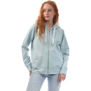 Dames DKNY Two Tone Logo Zip Sweat Jacket in Grijs