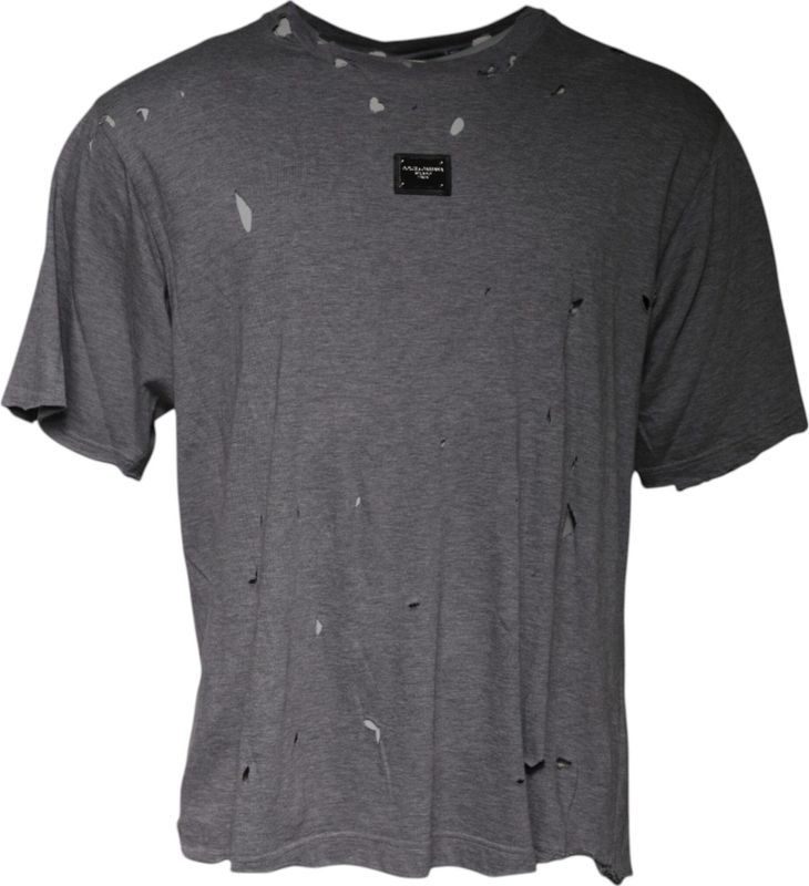 Dolce & Gabbana - T-shirt - Grijs - Korte Mouwen - Crew Neck