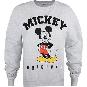 Disney Dames/dames Hello Mickey Mouse Sweatshirt (Lichtgrijs/zwart) - Maat L