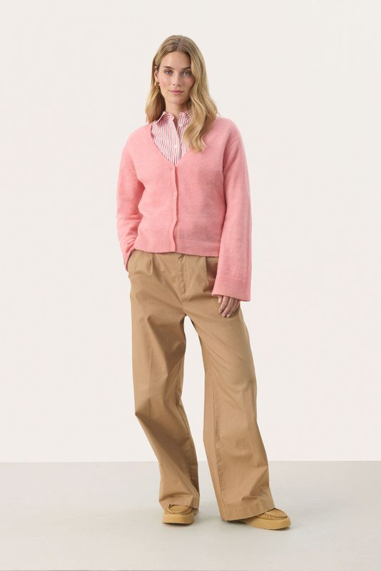 Kleding - Gebreide Trui - Mélange - Knitwear - V-hals - Lange Mouw