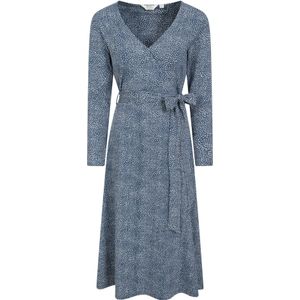 Mountain Warehouse Dames/Dames Santorini gestippelde midi-jurk met lange mouwen (Donkerblauw)